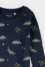 Petit Lem HOLIDAY DINOSAUR PRINT NAVY PJ SET