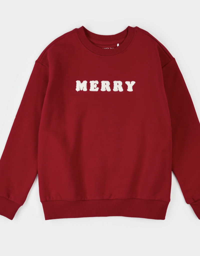 Petit Lem MERRY FLEECE SWEATSHIRT SCARLET