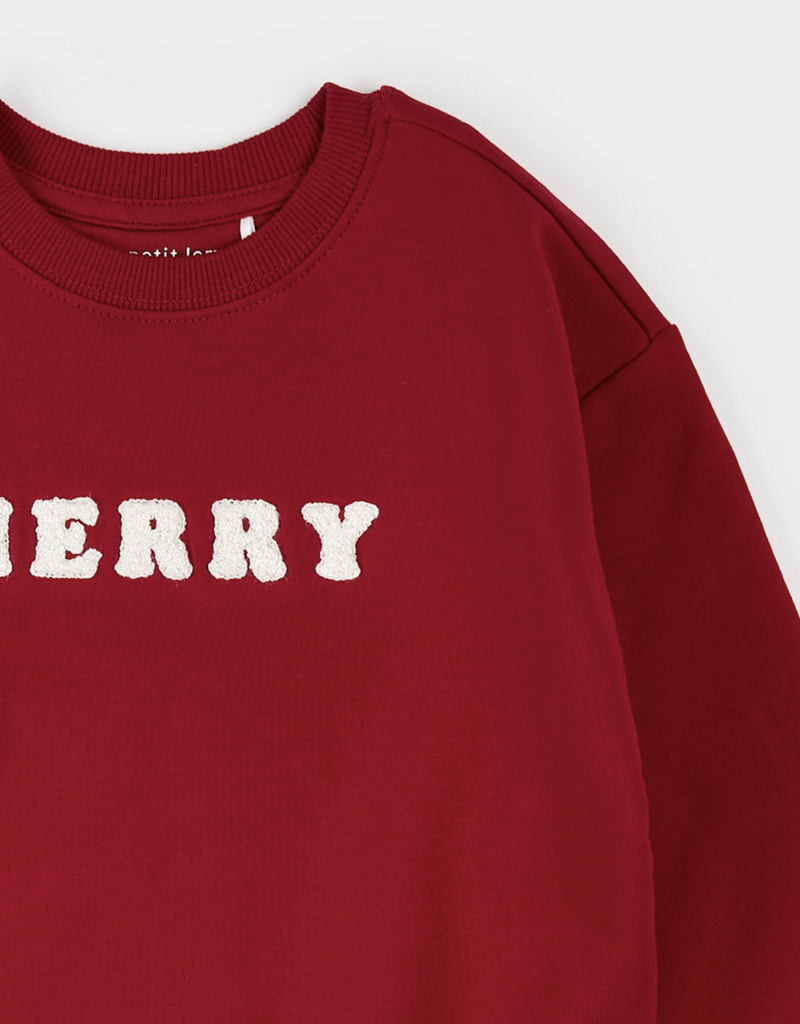 Petit Lem MERRY FLEECE SWEATSHIRT SCARLET