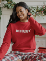 Petit Lem SALE MERRY FLEECE SWEATSHIRT SCARLET