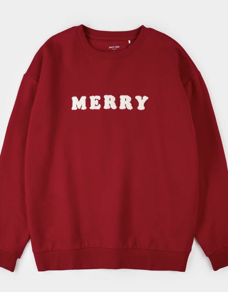 Petit Lem MERRY FLEECE SWEATSHIRT SCARLET
