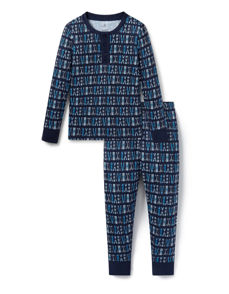 Petite Plume Kids Pima Snug Fit Pajamas Ski Trails