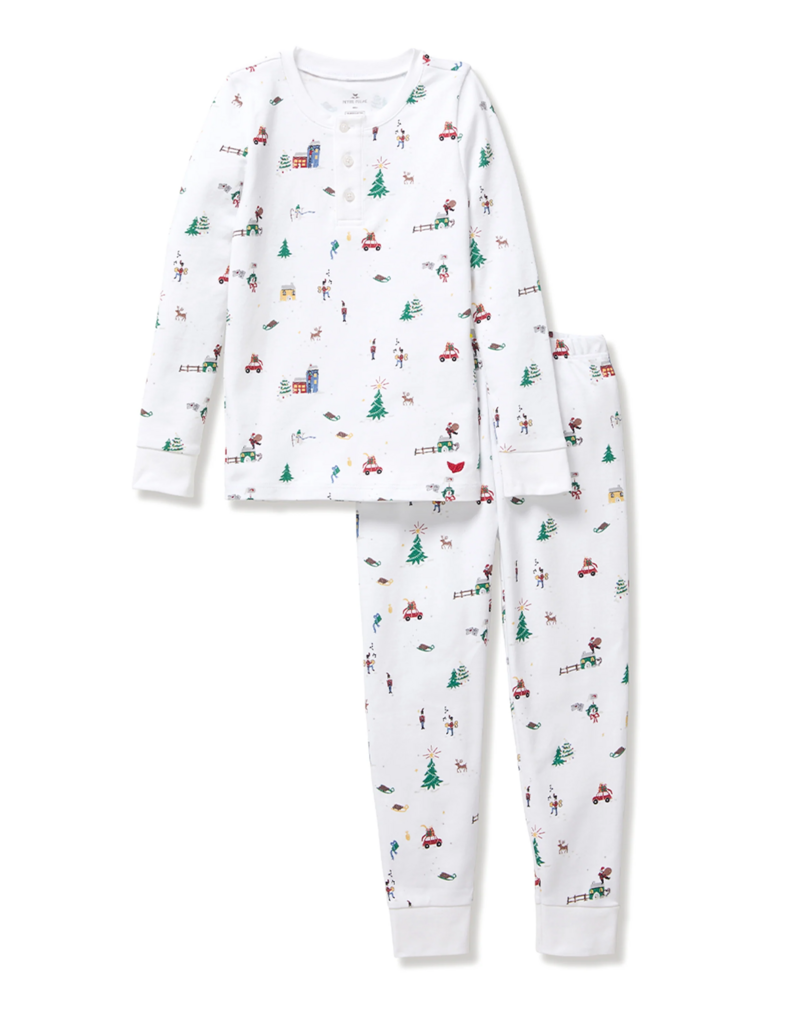 Petite Plume Kids Pima Snug Fit Pajamas Holiday Town