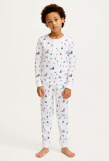 Petite Plume Kids Pima Snug Fit Pajamas Holiday Town