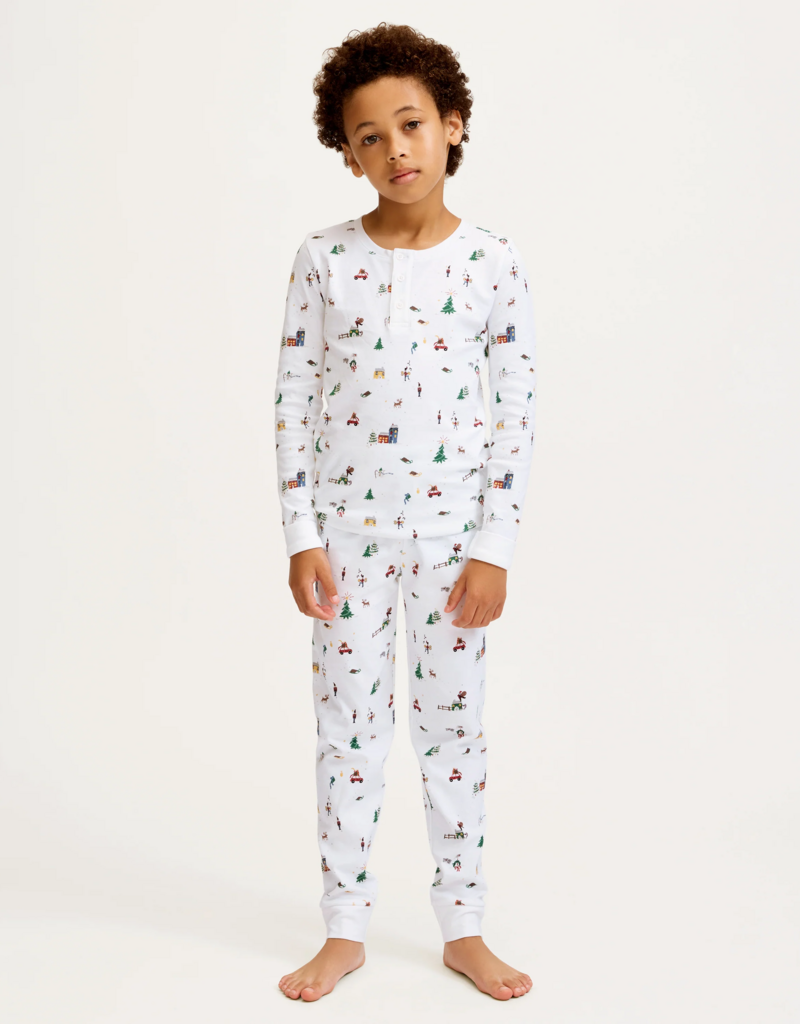 Petite Plume Kids Pima Snug Fit Pajamas Holiday Town