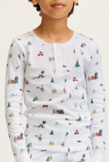 Petite Plume Kids Pima Snug Fit Pajamas Holiday Town
