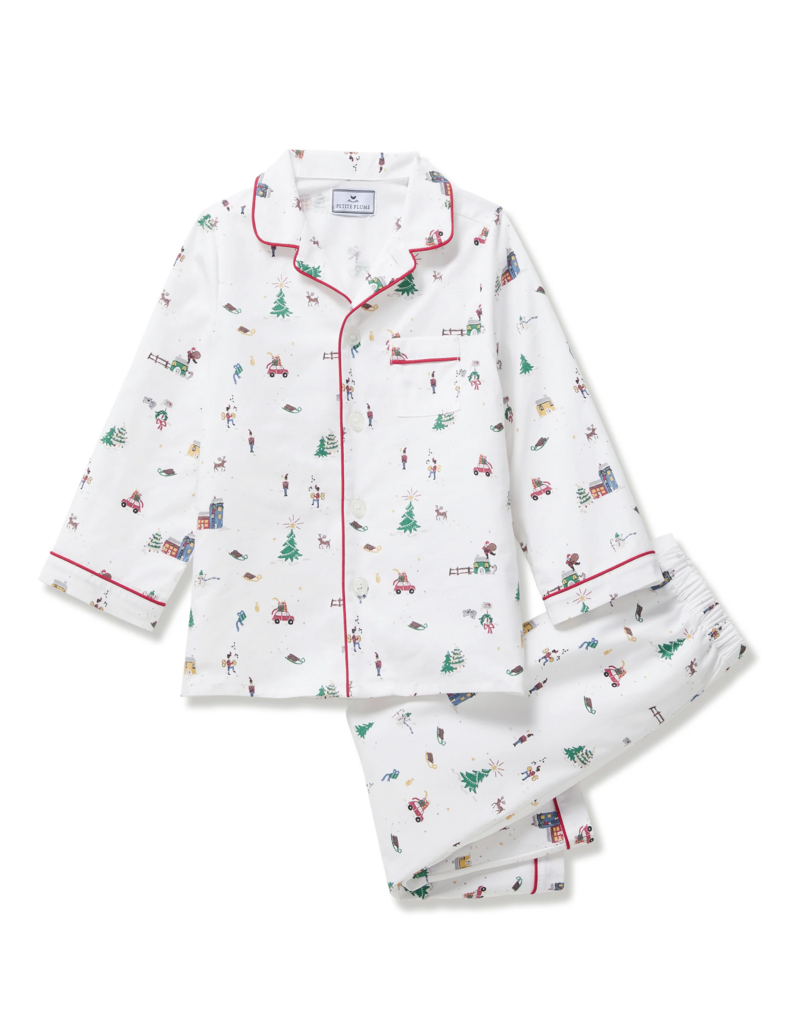 Petite Plume Kids Twill Pajamas Holiday Town