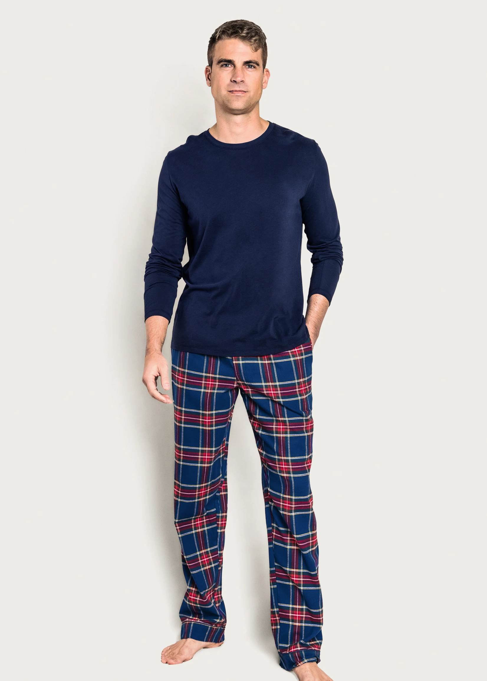 Petite Plume Mens Brushed Cotton Pant Windsor Tartan
