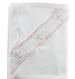 Baby Girls Hand Smocked Cross Blanket