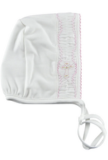 Little Threads Baby Girls Hand Smocked Cross Bonnet NB