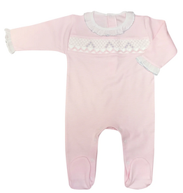 Little Threads Pink and Blue Smocked Footie