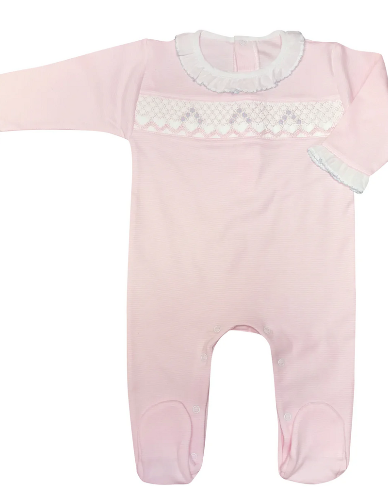 Little Threads Pink and Blue Smocked Footie