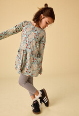 Tea Collection Long Sleeve Pocket Dress Leopard Floral