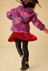 Tea Collection Teddy Fleece Pullover Painted Rose