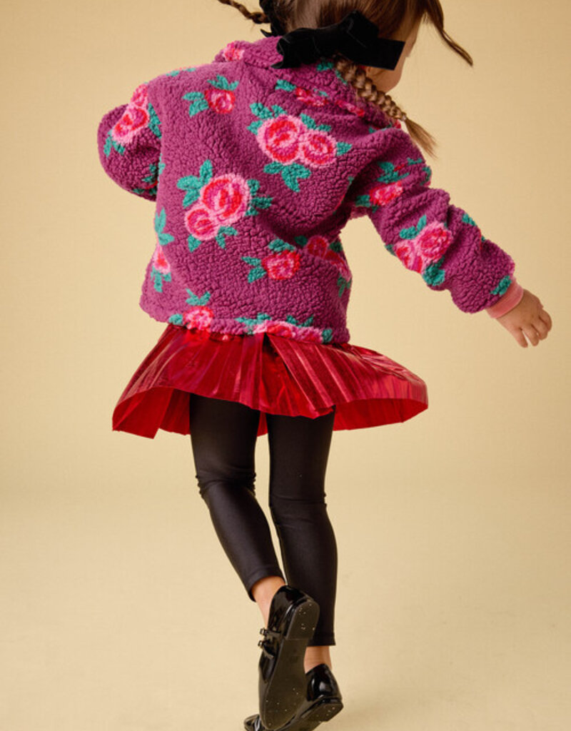 Tea Collection Teddy Fleece Pullover Painted Rose
