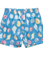 Pink Chicken SALE. boys swim trunk - blue seashells