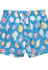 Pink Chicken boys swim trunk - blue seashells