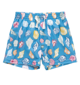 Pink Chicken boys swim trunk - blue seashells