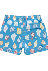 Pink Chicken boys swim trunk - blue seashells