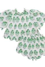 Pink Chicken girls misha scallop 2-piece set - green strawflower