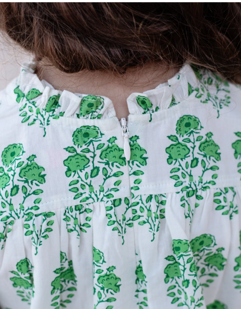 Pink Chicken girls misha scallop 2-piece set - green strawflower