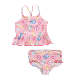 Pink Chicken girls joy tankini - pink seashells