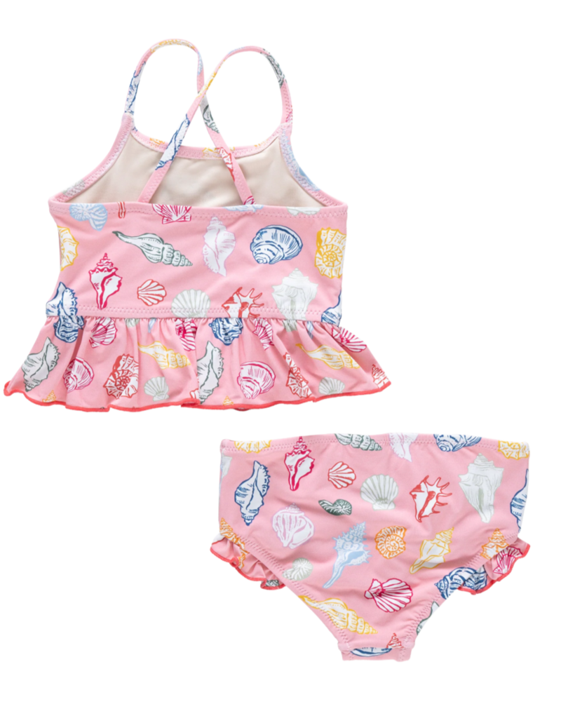 Pink Chicken girls joy tankini - pink seashells