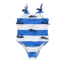 Pink Chicken SALE girls lottie bow suit - wide blue stripe