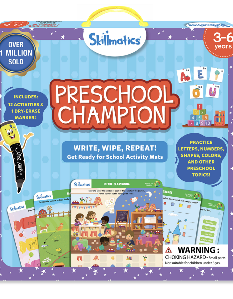 Skillmaticts Preschool Champion Wipe and Write Activity Mats