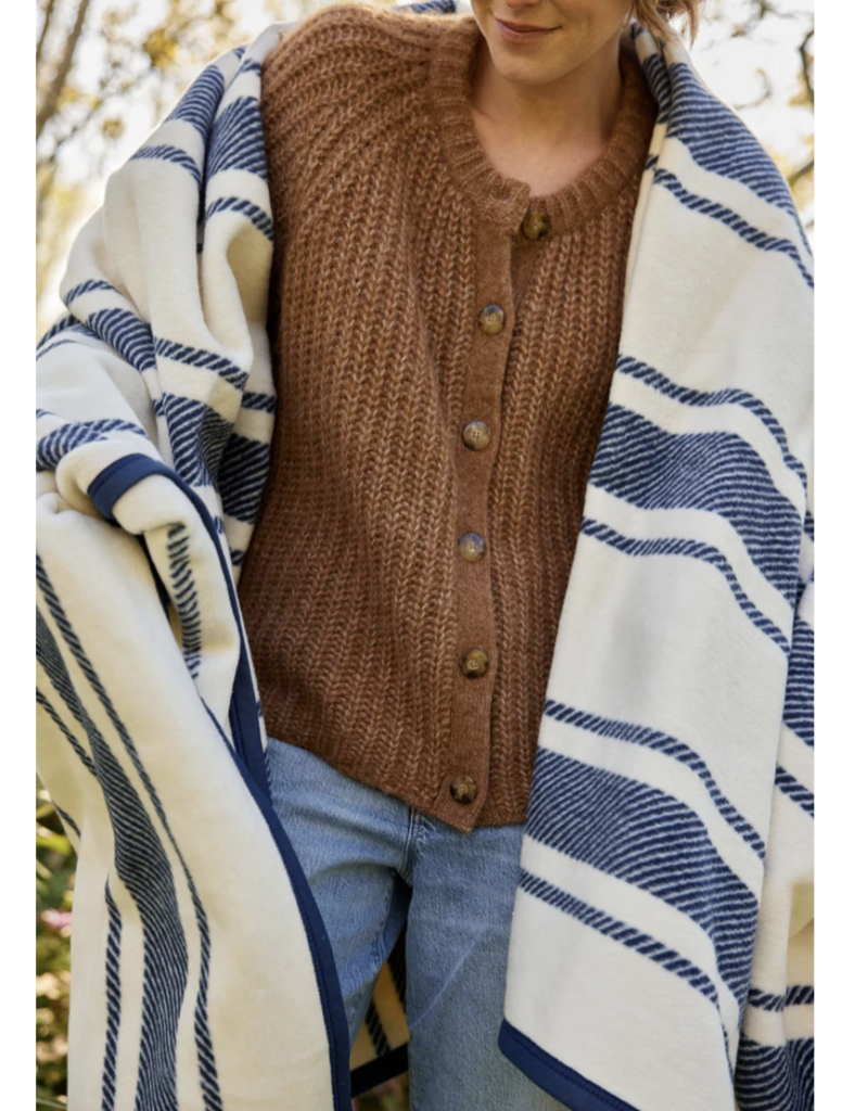ChappyWrap Dockside Stripe Navy Blanket