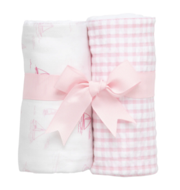 3 Marthas Sailboat Set of 2 Burps Pink