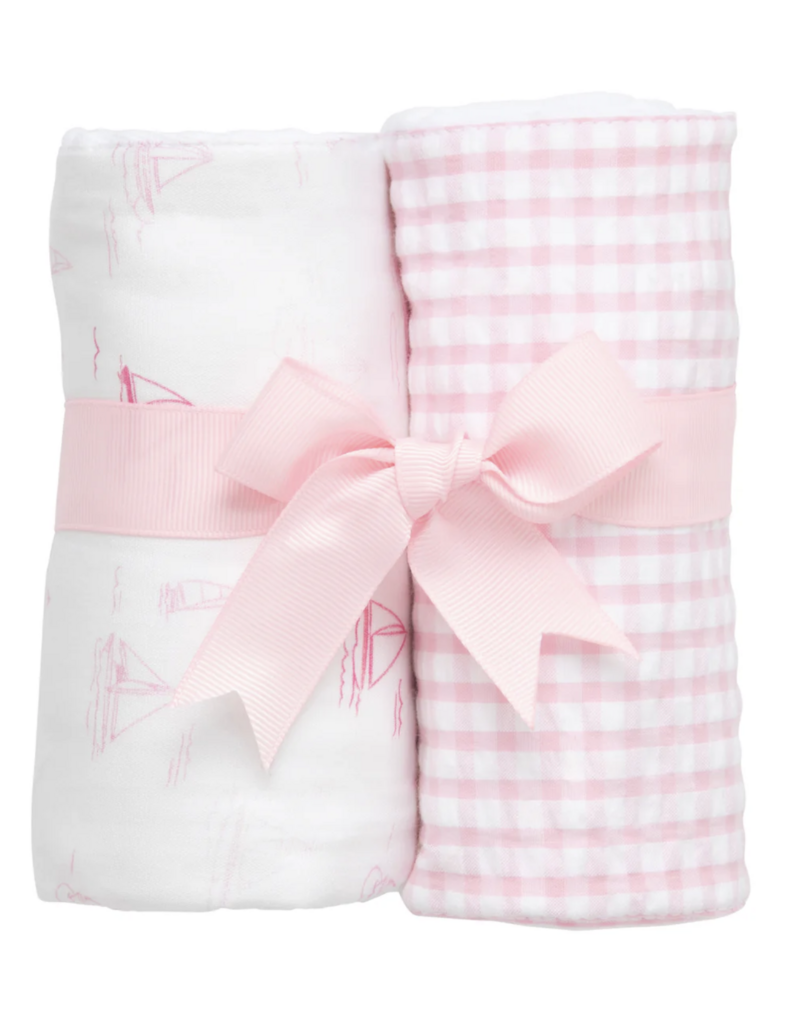 3 Marthas Sailboat Set of 2 Burps Pink