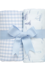 3 Marthas Sailboat Set of 2 Burps Blue