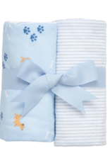 3 Marthas Puppy Set of 2 Burps Blue