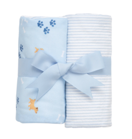 3 Marthas Puppy Set of 2 Burps Blue
