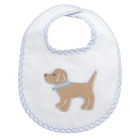 3 Marthas Puppy Applique Basic Bib Blue
