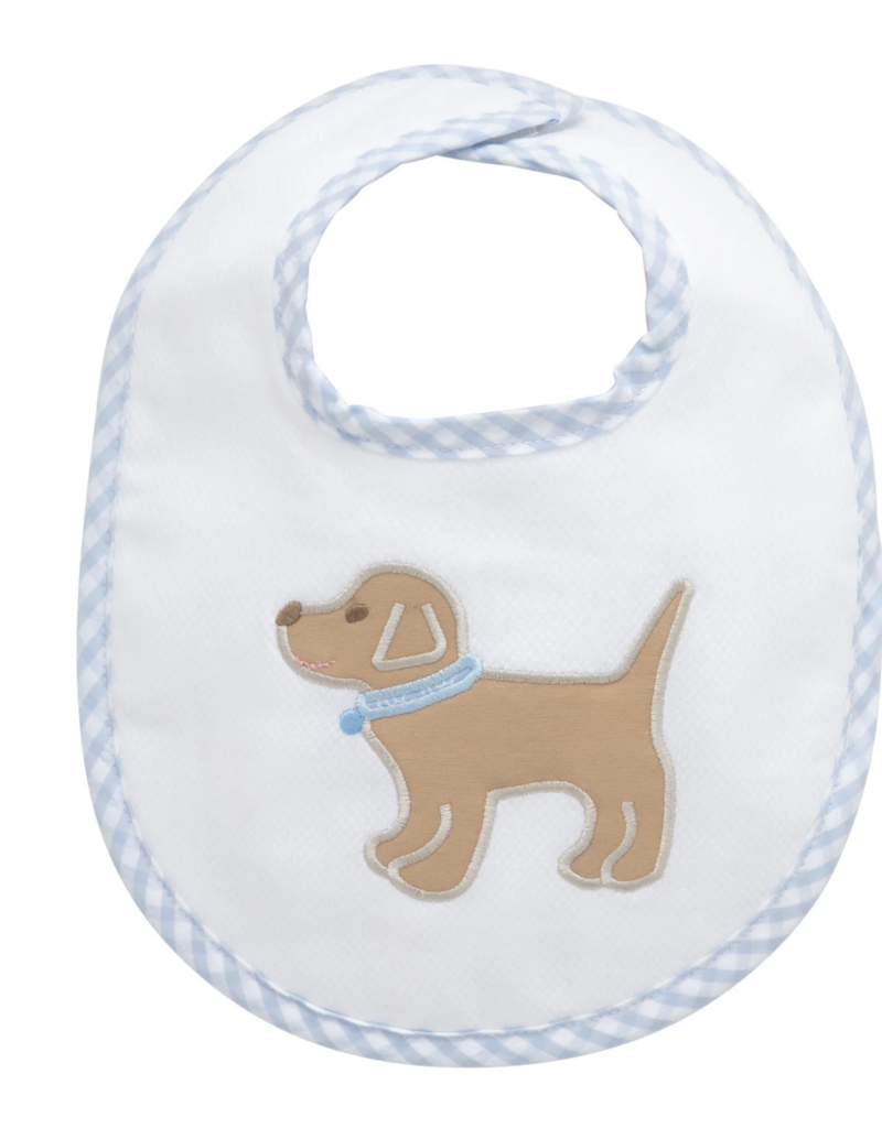 3 Marthas Puppy Applique Basic Bib Blue