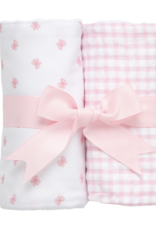 3 Marthas Pink Bow Set of 2 Burps