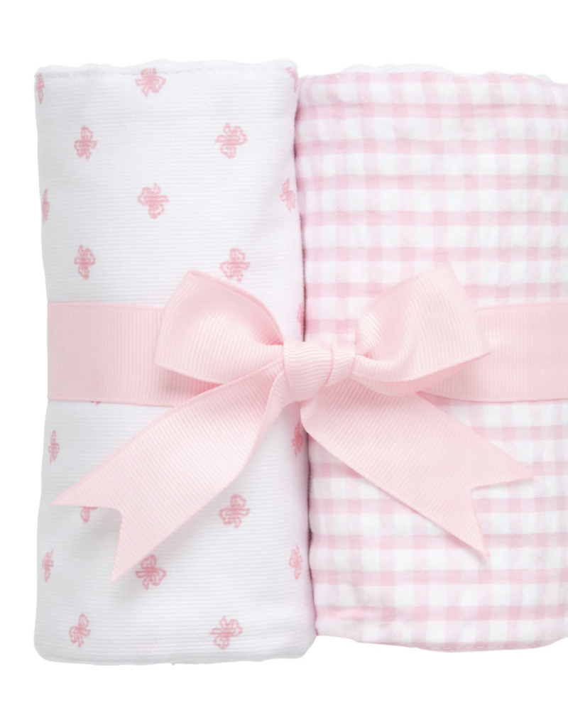 3 Marthas Pink Bow Set of 2 Burps