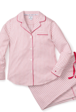 Petite Plume Womens Twill PJ Set Antique Red Ticking