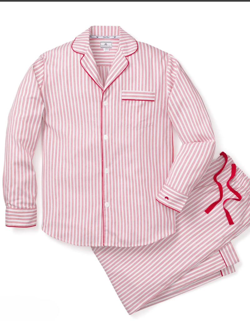 Petite Plume Mens Twill PJ Set Antique Red Ticking