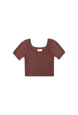 Rylee + Cru Inc. SCALLOP TEE || BURGUNDY