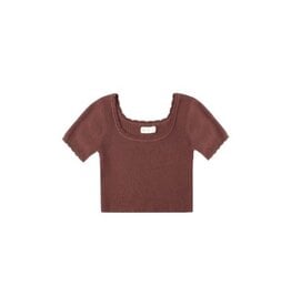 Rylee + Cru Inc. SALE SCALLOP TEE || BURGUNDY