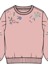 miles the label L/S PINK SWEATSHIRT W/EMB FLOWERS