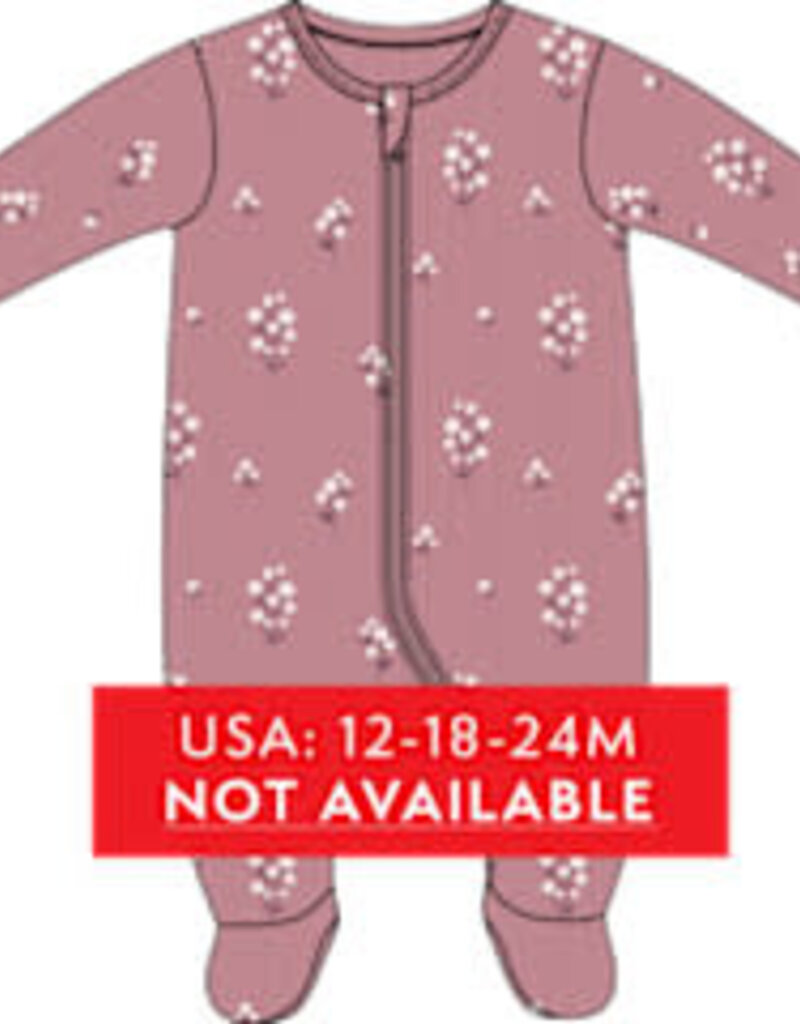 Petit Lem WHITE FLOWERS PRINT MAUVE SLEEPER