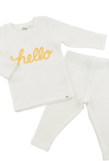 oh baby! 'HELLO' GOLDEN 2PC SET CREAM