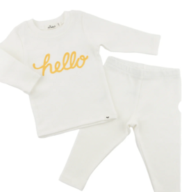 oh baby! 'HELLO' GOLDEN 2PC SET CREAM