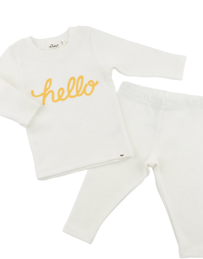 oh baby! 'HELLO' GOLDEN 2PC SET CREAM