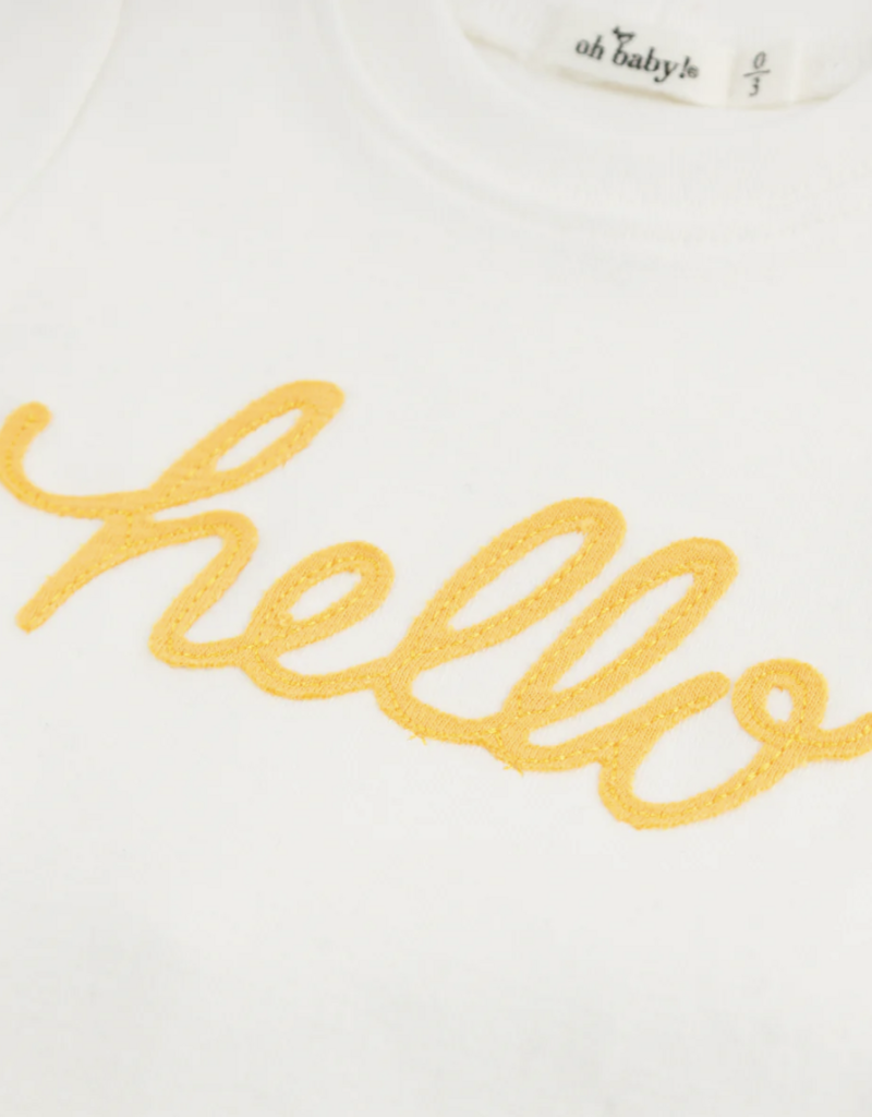 oh baby! 'HELLO' GOLDEN 2PC SET CREAM
