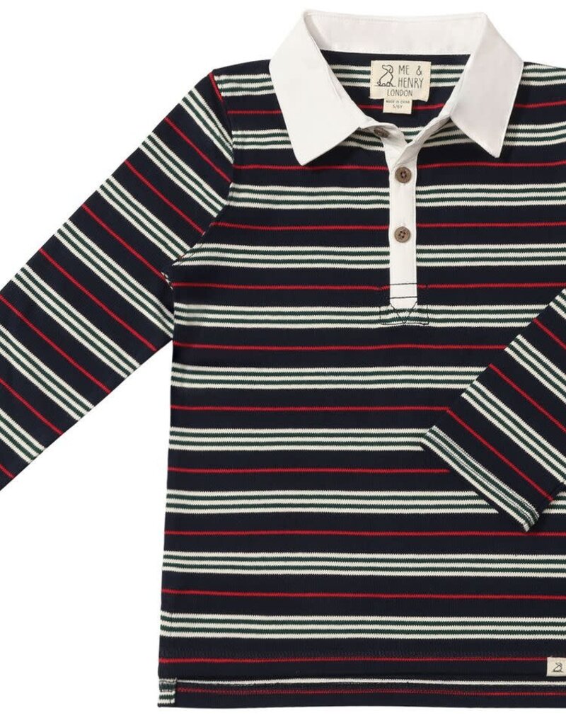 Me & Henry Rupert Navy/Red Stripe Rugby
